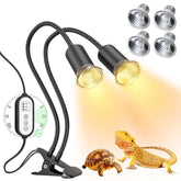 DTZY dual-head reptile heat lamp warms two zones for multiple pets