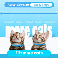 Duasdne Calming Collar adjustable length visual shows 15-inch maximum for cats.