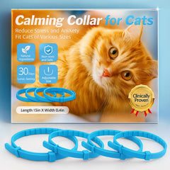 Duasdne Calming Collar blue pack front view for anxious cats, travel-ready calming option.