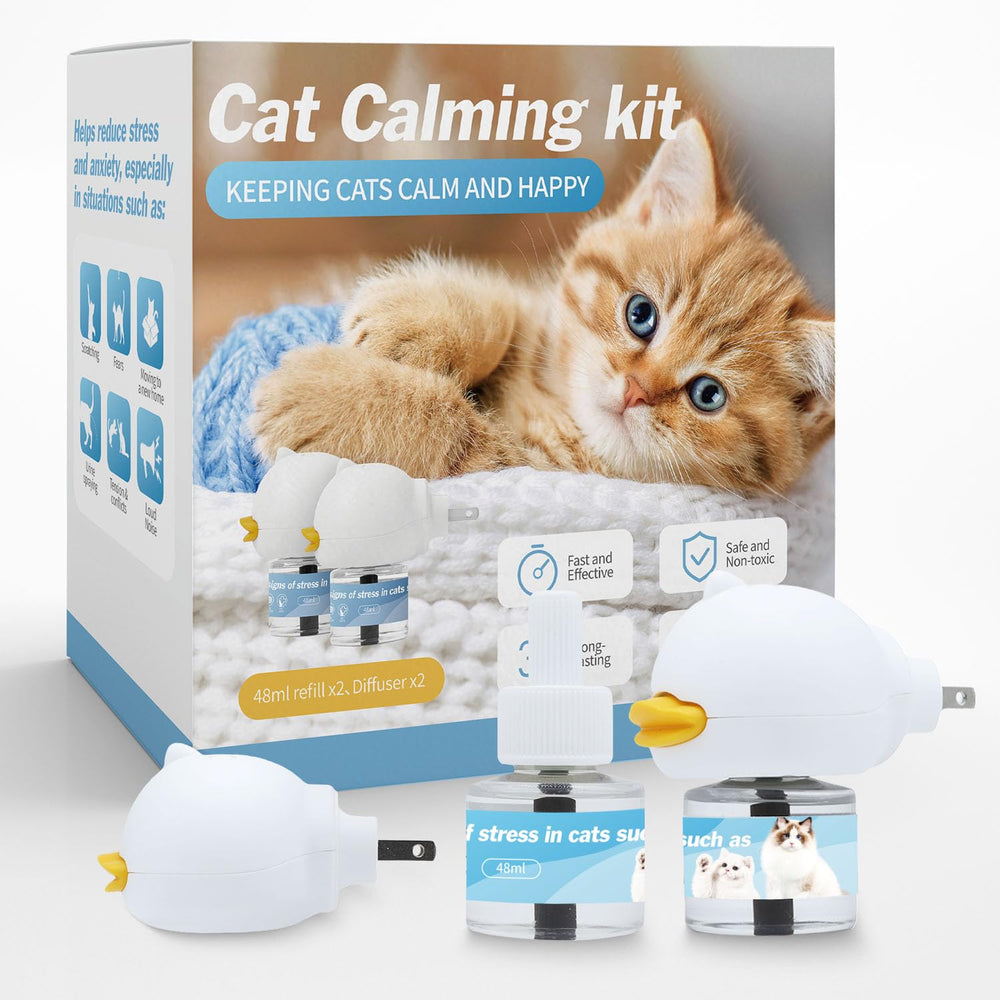 Duasdne cat calming diffuser pack front view showing dual-diffuser setup for calmer cats