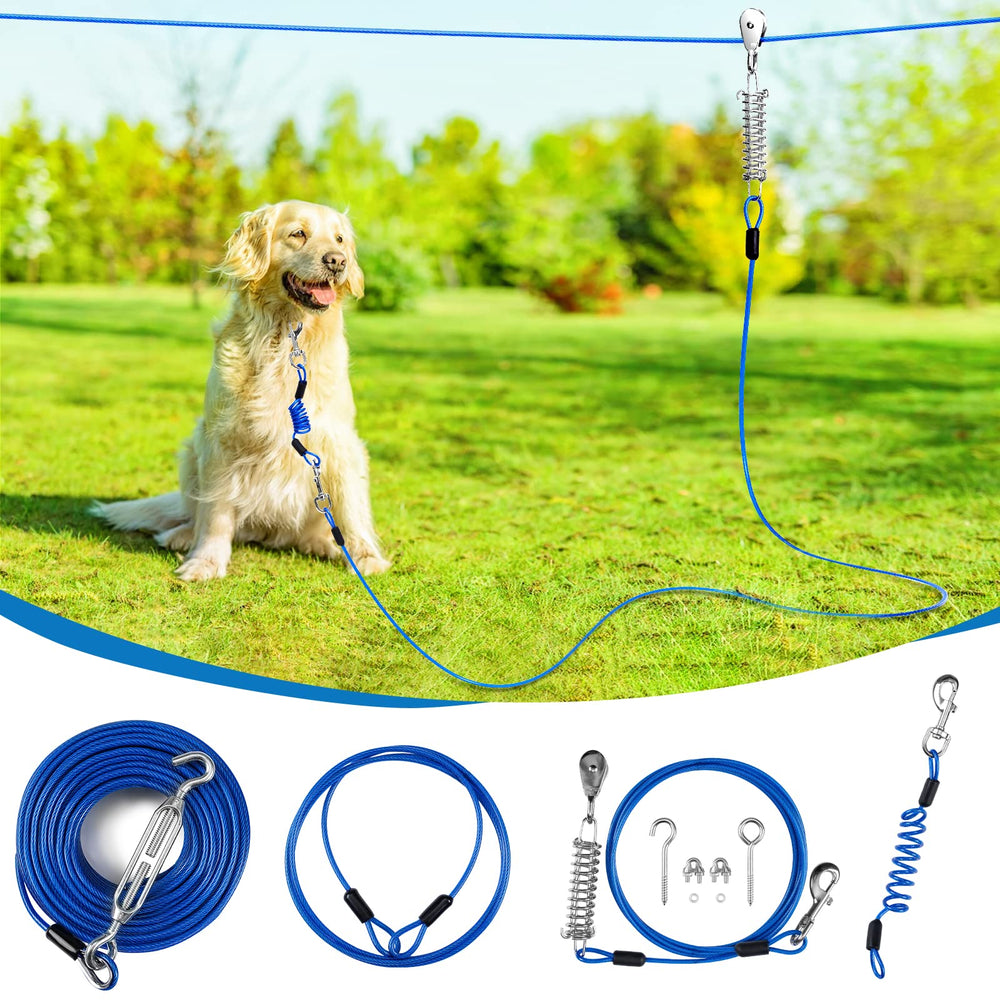 Duckygoo Yard Dog Runner with elastic cable enables smoother roaming