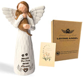 DUDULOVY brown cat memorial angel statue showing lifelike detailing for cherished remembrance.