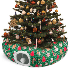 Due Felice cat tunnel green nap zone for relaxed hideaway and cozy naps.