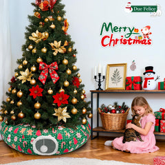 Due Felice cat tunnel green round layout showcases versatile play and rest.