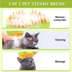 Dumpill Steam Brush sprays mist to reduce loose fur during grooming.