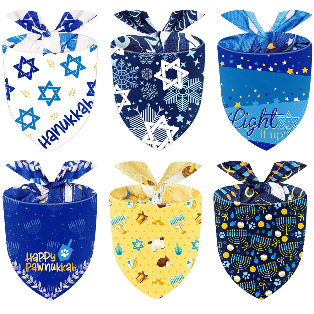 Dunzy Hanukkah dog bandana candlesticks pattern for festive look