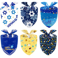 Dunzy Hanukkah dog bandana candlesticks pattern for festive look