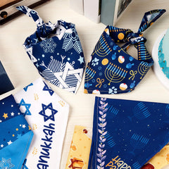 Dunzy Hanukkah dog bandana colorful patterns for versatile outfits