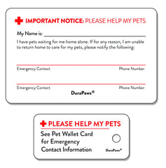 DuraPaws emergency alert key tag bright red for easy visibility to guide responders