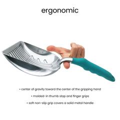 DuraScoop solid metal construction resists rust for lasting performance