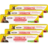 Durvet Ivermectin Paste package with apple flavor for horses, easy single-dose administration.
