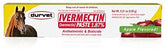 Durvet Ivermectin Paste tube close-up shows 6.08 g dosage for horses and deworming routine