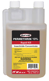 Durvet permethrin EC 10% 32oz bottle for at-home pet care and spot treatments.