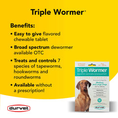 Durvet Triple Wormer tablets closeup for easy administration
