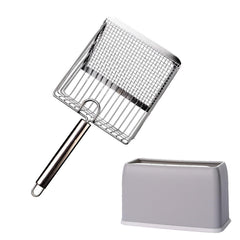 DUSTNIX cat litter scoop with metal-silvery-handle supports durable, fast cleanup.