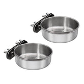 DVHEY bird feeding dish set with two stainless bowls for cages; mess-reducing design.