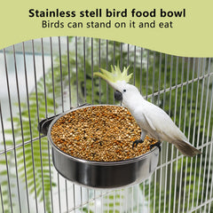 DVHEY dual bowls and brackets setup for versatile cage feeding.