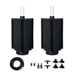 DVHEY sponge filter close-up shows ceramic media for improved tank filtration.