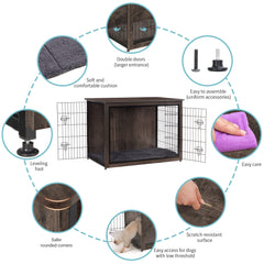 Dwanton dog crate furniture chew-resistant construction helps endure curious pups without quick wear.