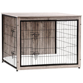 Dwanton dog crate furniture with cushion shows a cozy interior resting area