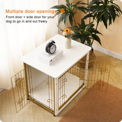 Dwanton dog crate furniture double doors facilitate easy entry and exit for pets