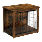 Dwanton rustic brown crate furniture front double doors for easy pet entry.