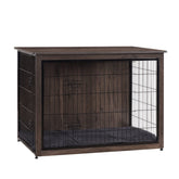 Dwanton dog crate furniture side table with double doors provides easy access and compact display space.