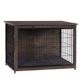 Dwanton dog crate furniture top view shows spacious surface for decor and storage.