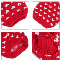 Dxhycc dog heart sweater back view displays classic holiday knit charm.