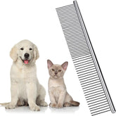 Dxlam dog comb angled view demonstrates a sturdy grooming tool for smooth grooming sessions.