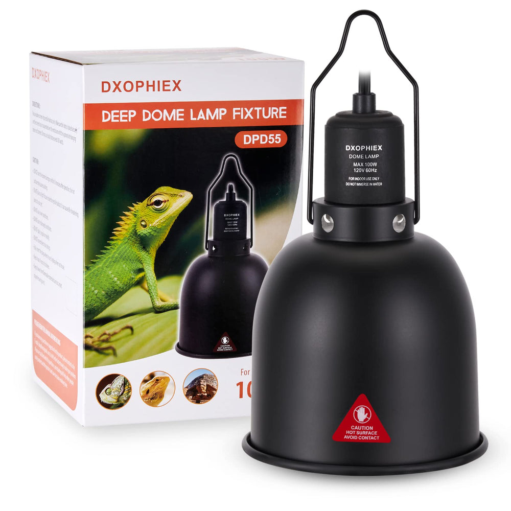 DXOPHIEX deep-dome 5.5inch side view shows compact heat for stable basking