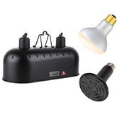 DXOPHIEX dual reptile light fixture assembly shows two lamps for customizable day-night habitat