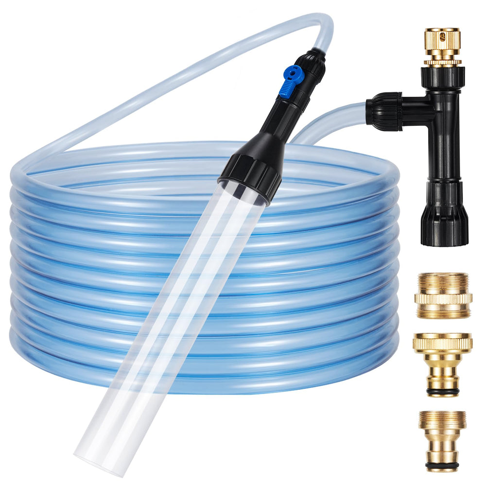 DXOPHIEX gravel vacuum assembly demonstrates easy setup for fast water changes in aquariums.