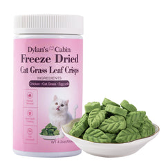 Dylan's Cabin Freeze Dried Cat Grass Treats bag with resealable packaging for freshness