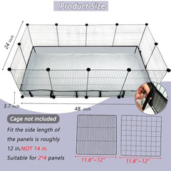 DZWLKJ Guinea Pig Cage Liner with Velcro attachments for secure positioning.