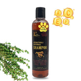 E3 antifungal ketoconazole thymol shampoo bottle soothes itchy skin in horses and dogs.