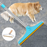 Eaersan carpet rake long handle 60-inch reach for easier pet hair removal.