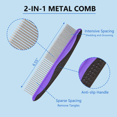 EAFBAO 2-in-1 comb pairs with slicker brush to tackle tangles.