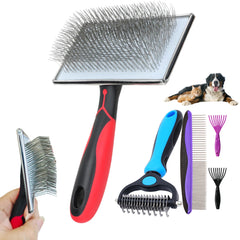 EAFBAO extra-long pin brush detangles large dog's coat with ease.
