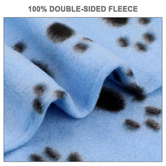 EAGMAK paw-prints blanket blue provides soft cover for comfy playtime.