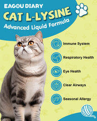 Eagou Diary L-Lysine drops roasted chicken flavor entices picky felines.