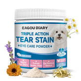 Eagou Diary tear-stain supplement bottle for easy daily dosing and potential tear stain reduction.