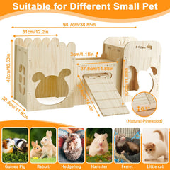 EAROND rabbit castle interior showcases a multi-room layout for cozy hide-and-seek.