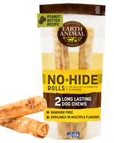 Earth Animal No Hide Chews large dog rolls peanut butter closeup texture for long-lasting chew