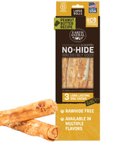 Earth Animal No Hide Rolls peanut butter for large dogs, long-lasting chew