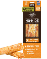 Earth Animal No Hide Rolls large-dog chew product shot—long-lasting, dental-friendly.