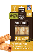 Earth Animal No Hide Rolls peanut butter pack demonstrates a long-lasting chew for medium dogs.