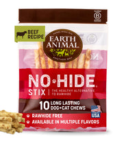 Earth Animal No Hide Stix front view beef chew for long-lasting small-dog entertainment.