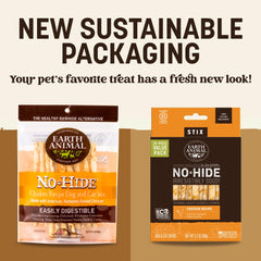 Earth Animal No Hide Stix texture close-up, durable chew for energized pets.