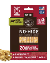 Earth Animal No Hide Stix package, 20-count value pack for small dogs.